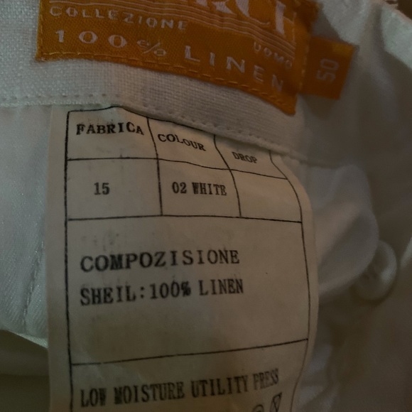 CARGO PANTS,MENS, NWT-INSERCH-COLLEZIONE UOMO, 100% LINEN, Style:P3414, Color WT - Picture 12 of 14